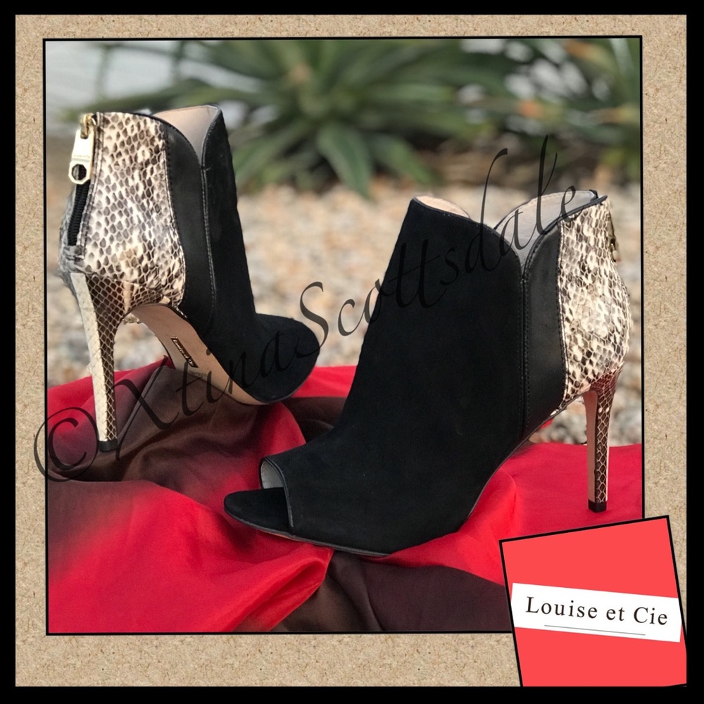 LOUISE ET CIE Hestia2 Leather Peep-Toe Bootie